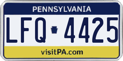 PA license plate LFQ4425