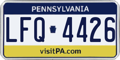PA license plate LFQ4426