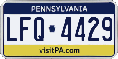 PA license plate LFQ4429
