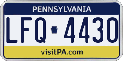 PA license plate LFQ4430