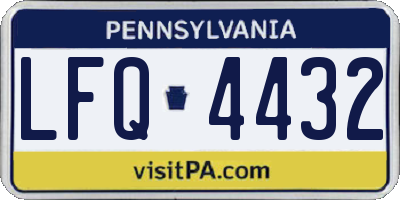 PA license plate LFQ4432