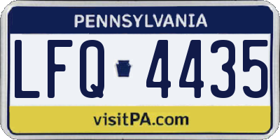 PA license plate LFQ4435