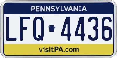 PA license plate LFQ4436