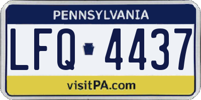 PA license plate LFQ4437