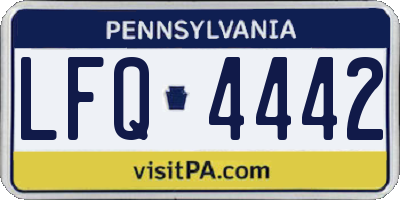 PA license plate LFQ4442