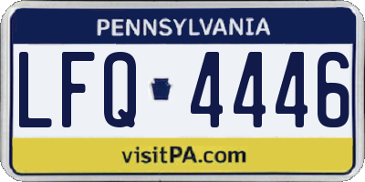 PA license plate LFQ4446