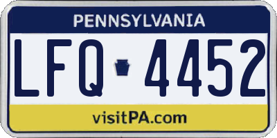 PA license plate LFQ4452