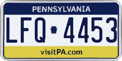 PA license plate LFQ4453