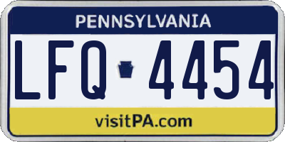 PA license plate LFQ4454