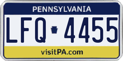 PA license plate LFQ4455