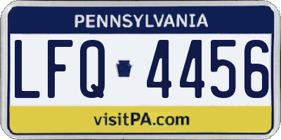 PA license plate LFQ4456