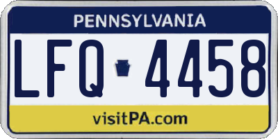 PA license plate LFQ4458