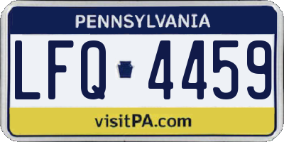 PA license plate LFQ4459