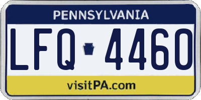 PA license plate LFQ4460