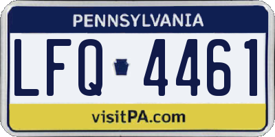 PA license plate LFQ4461