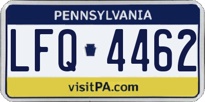 PA license plate LFQ4462