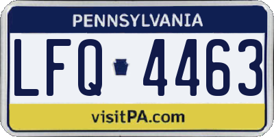 PA license plate LFQ4463