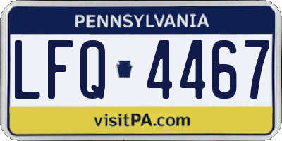 PA license plate LFQ4467