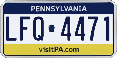 PA license plate LFQ4471