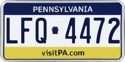 PA license plate LFQ4472