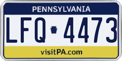 PA license plate LFQ4473