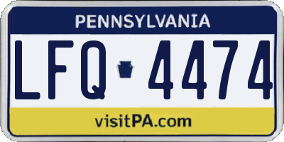 PA license plate LFQ4474