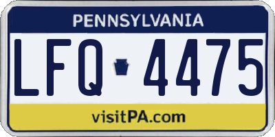 PA license plate LFQ4475