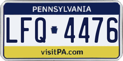 PA license plate LFQ4476
