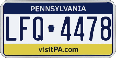 PA license plate LFQ4478