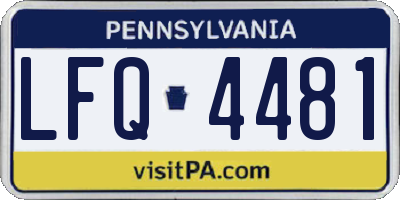 PA license plate LFQ4481