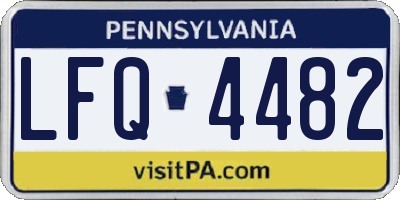 PA license plate LFQ4482