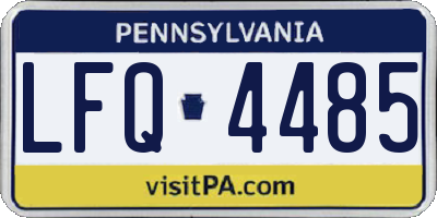 PA license plate LFQ4485