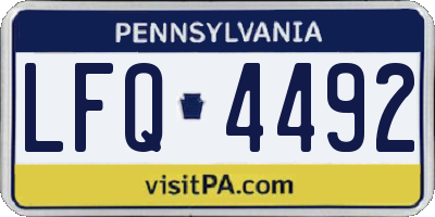 PA license plate LFQ4492