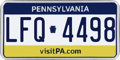 PA license plate LFQ4498