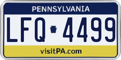 PA license plate LFQ4499