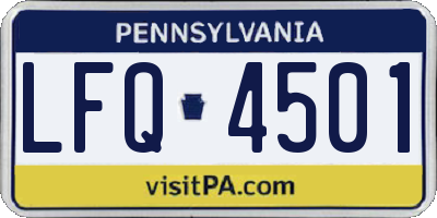 PA license plate LFQ4501