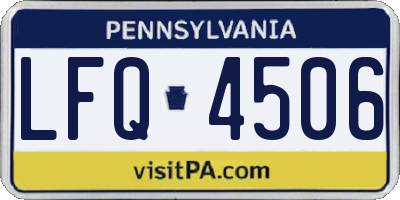 PA license plate LFQ4506
