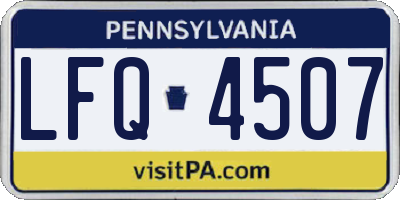 PA license plate LFQ4507