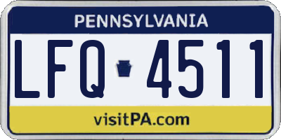 PA license plate LFQ4511
