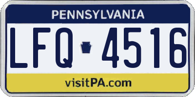 PA license plate LFQ4516