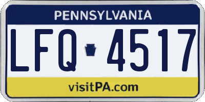 PA license plate LFQ4517