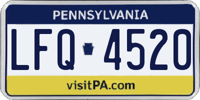 PA license plate LFQ4520