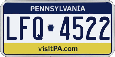 PA license plate LFQ4522