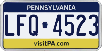 PA license plate LFQ4523