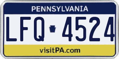 PA license plate LFQ4524