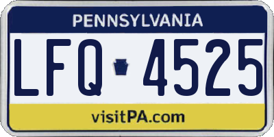 PA license plate LFQ4525