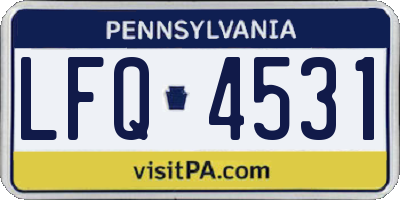 PA license plate LFQ4531