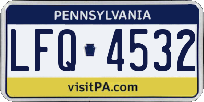 PA license plate LFQ4532