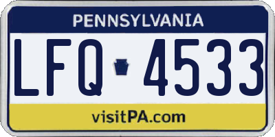 PA license plate LFQ4533