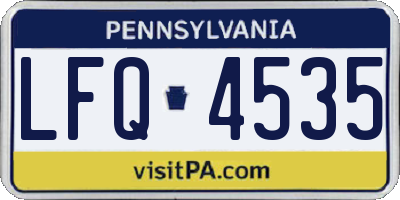 PA license plate LFQ4535